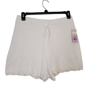 Wild Fable Women's White Crochet Open Knit Cover Up Shorts Large NWT